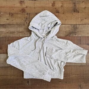 Talentless Cropped Hoodie Heather Gray SMALL